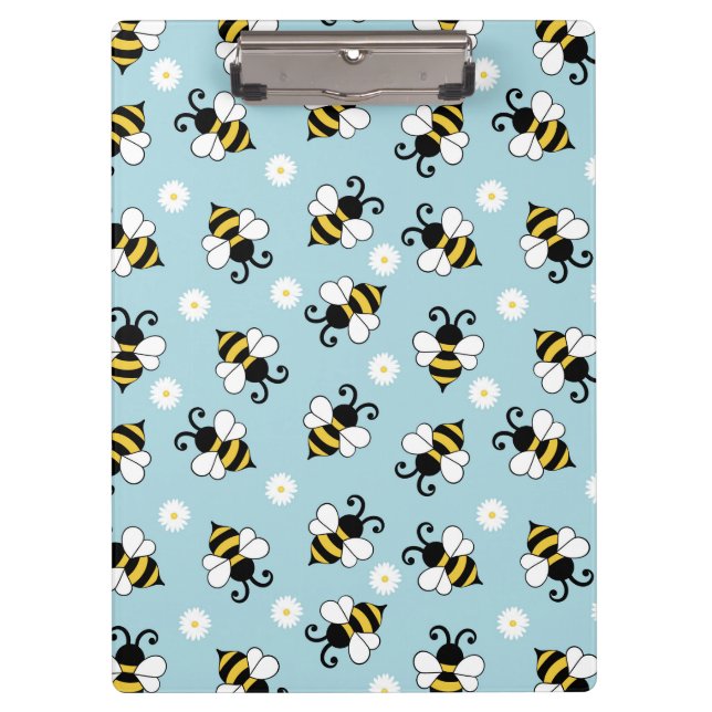 Porte-bloc Petites abeilles mignonnes et fleurs marguerites m (Devant)