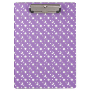 Porte-bloc Petites étoiles et lunes Motif de fond violet