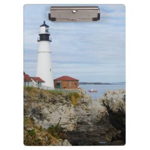 Porte-bloc Phare de Portland Headlight sur une côte rocheuse