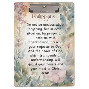 Porte-bloc Philippiens 4:6-7 Verset de la Bible chrétienne Aq