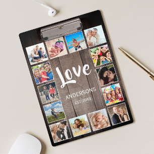 Porte-bloc Photo de Custom Collage Rustic Farmhouse Love Fami