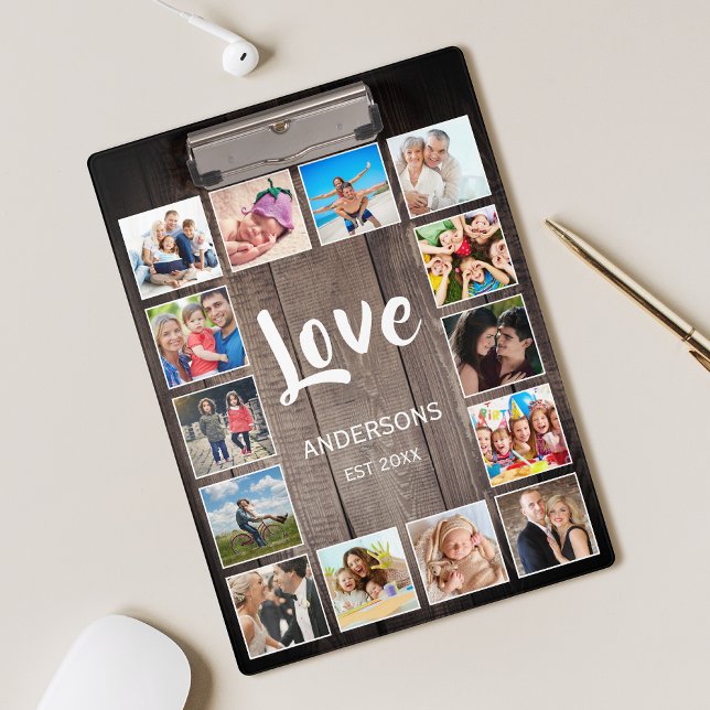 Porte-bloc Photo de Custom Collage Rustic Farmhouse Love Fami (Créateur téléchargé)
