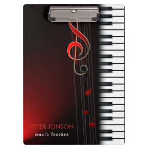 Porte-bloc Piano Abstrait et Clé rouge