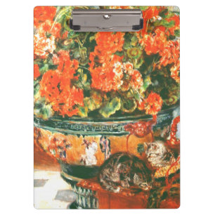 Porte-bloc Pierre-Auguste Renoir Geraniums Et Chats