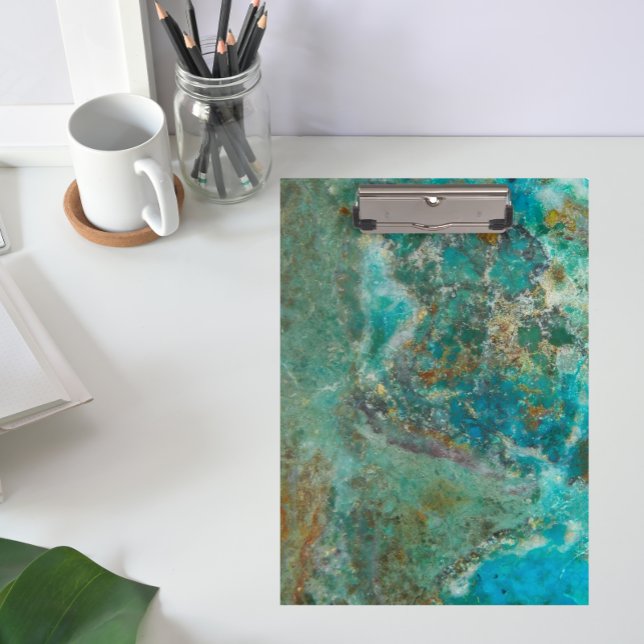 Porte-bloc Pierre minérale bleu Chrysocolla (In Situ)