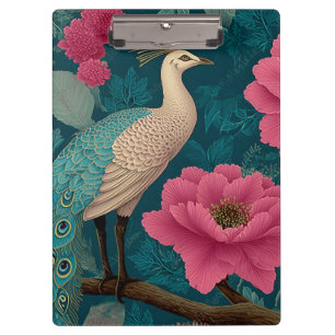 Porte-bloc Pierrot vibrant et motif floral rose