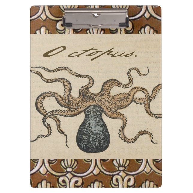 Porte-bloc Pieuvre Kraken Antique Faune Marine Côtière (Devant)