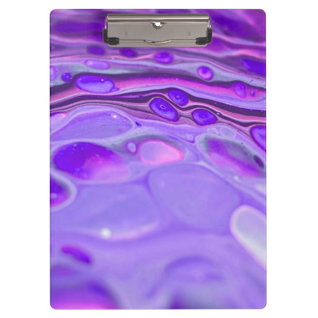 Porte-bloc Pink Acrylique violet, Fluid Art Peinture Marbre (Devant)