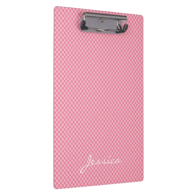 Porte-bloc Pink Brown Beige Geometric Personalized Clipboard (Swatch)