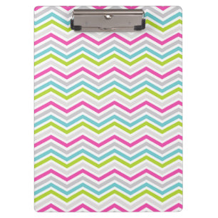 Porte-bloc Pink, Green, Blue et White Chevron Stripes