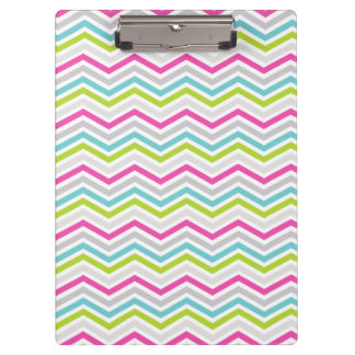 Porte-bloc Pink, Green, Blue et White Chevron Stripes