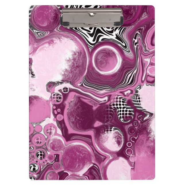 Porte-bloc Pink, Magenta et Black Fluid Art Pour Peinture (Devant)