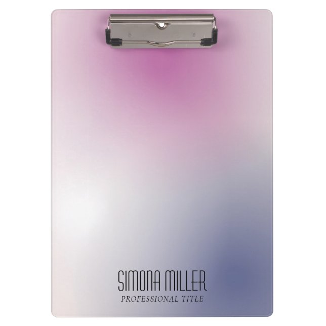 Porte-bloc Pink Purple White Minimalist Aesthetic Gradient (Devant)