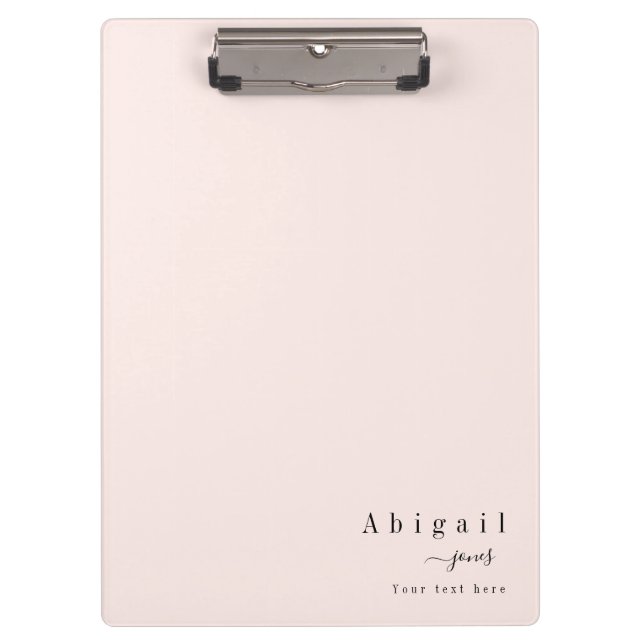 Porte-bloc Pink Simple Script Name Modern Luxury personnalisé (Devant)