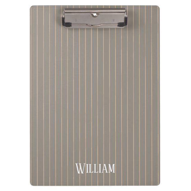 Porte-bloc Pinstripes beiges personnalisées (Devant)
