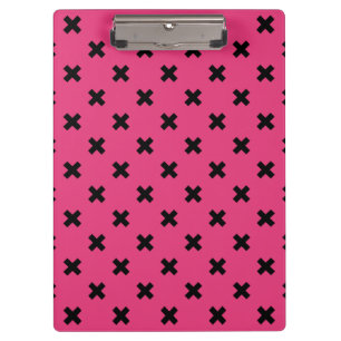 Porte-bloc Piqûres de croix noire sur fuchsia