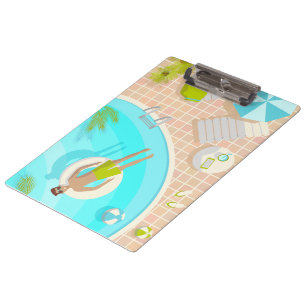 Porte-bloc Piscine mec sur la plage tropicale estivale vacanc
