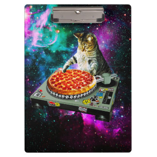 Porte-bloc Pizza de chat du DJ de l'espace