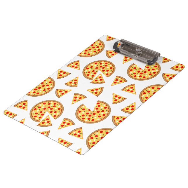 Porte-bloc Pizza et tranches de cool motif sur blanc (Incliné)