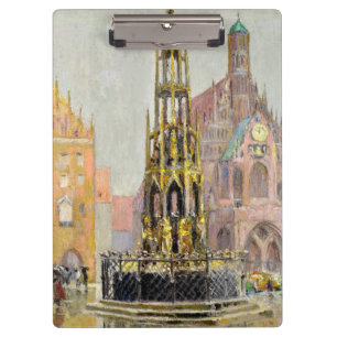 Porte-bloc Place du Marché, Nuremberg, 1928 par Grant Wood