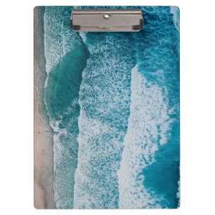 Porte-bloc Plage de sable des vagues de l'océan bleu