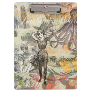 Porte-bloc Plage du poulpe Antique Steampunk côtier