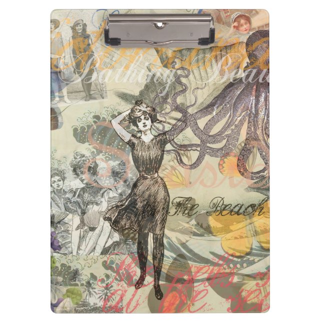 Porte-bloc Plage du poulpe Antique Steampunk côtier (Devant)