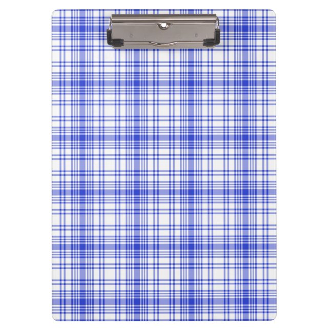 Porte-bloc Plaid blanc bleu 2 (Devant)