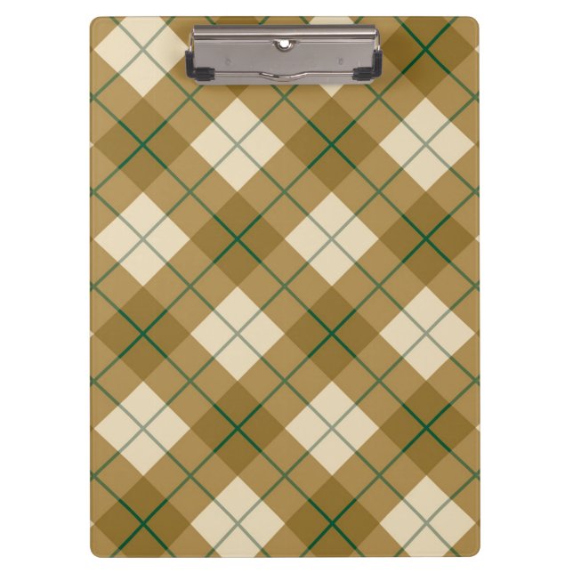 Porte-bloc Plaid polarisé en or avec la rayure verte (Devant)