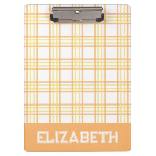 Porte-bloc Plaid Prépa Orange Jaune Police Varsity École