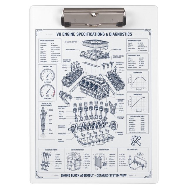 Porte-bloc Plan de conception de moteur automobile personnali (Devant)