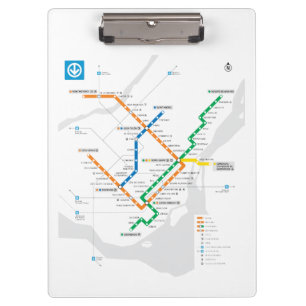 Porte-bloc Plan de métro léger STM Montréal blanc HD