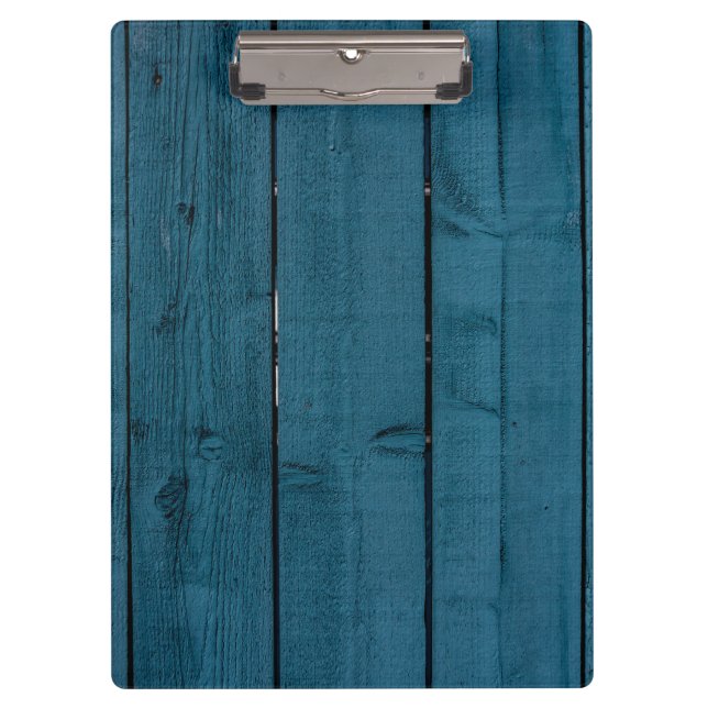 Porte-bloc Planches de bois peint en bleu (Devant)