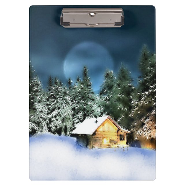 Porte-bloc Pleine lune de Cabine de journal rustique (Devant)