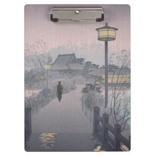 Porte-bloc Pluie au crépuscule sur le chemin de Shinobazu au