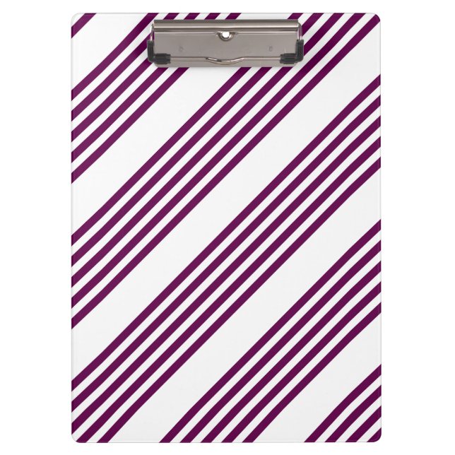 Porte-bloc Plum et blanc cinq bandes motif (Devant)