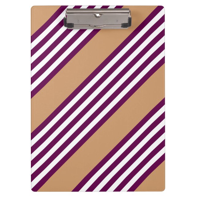 Porte-bloc Plum et blanc cinq bandes motif avec bronzage (Devant)