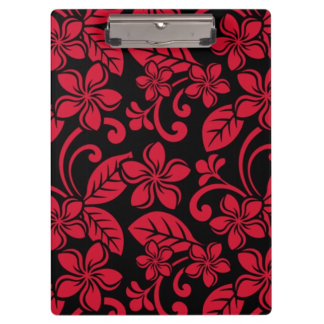 PORTE-BLOC PLUMÉRIE DE L'ÎLE (NOIR/ROUGE) (Devant)