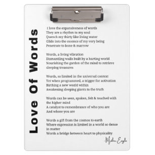 Porte-bloc Poème de poésie Love Of Words poster