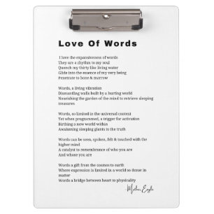 Porte-bloc Poème de poésie Love Of Words poster