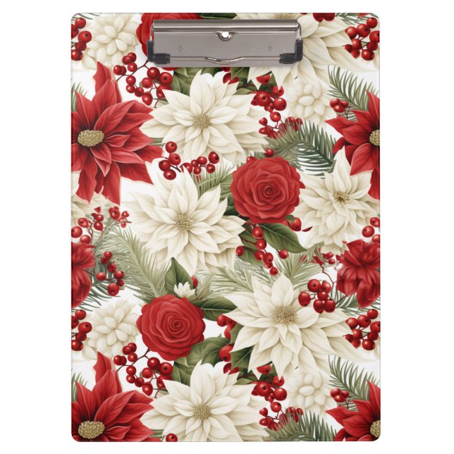 Porte-bloc Poinsettia de Noël – Conception florale des Fêtes (Devant)
