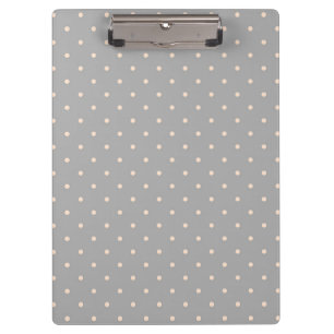 Porte-bloc Point Blanc Fond Gris Élégant Polka Pointillé