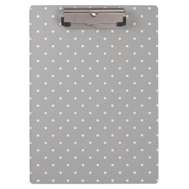 Porte-bloc Point Blanc Fond Gris Élégant Polka Pointillé (Devant)