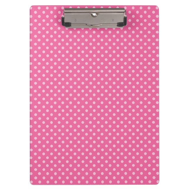Porte-bloc Point Blanc Fond Rose Élégant Polka Pointillé (Devant)