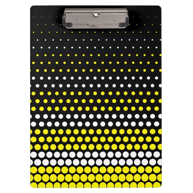 Porte-bloc Point de polka jaune et blanc de cadmium (Devant)