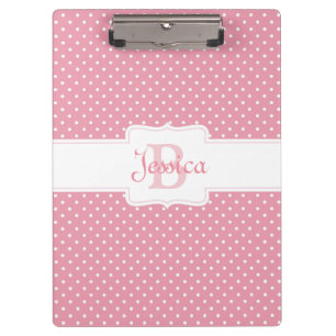 Porte-bloc Point Polka rose personnalisé