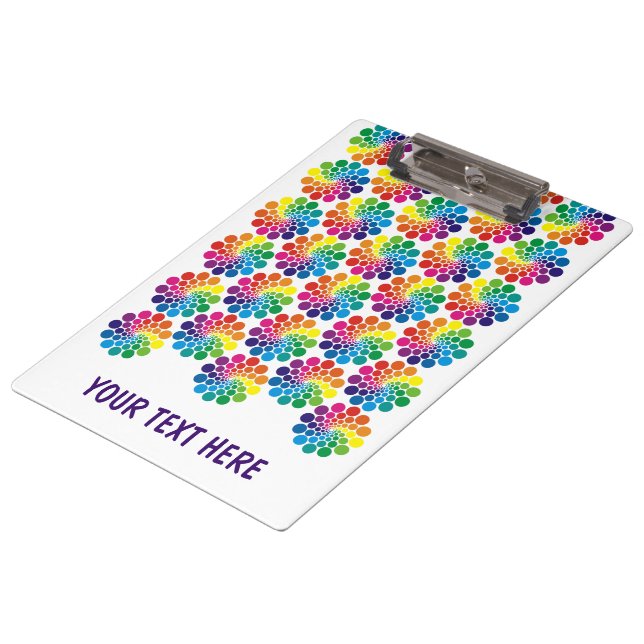 Porte-bloc Points Couleur Cercle Motif + votre dos. & texte (Incliné)
