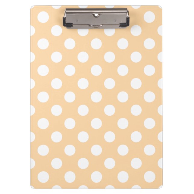 Porte-bloc Pois blancs sur beige (Devant)