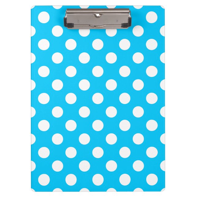 Porte-bloc Pois blancs sur bleu électrique (Devant)