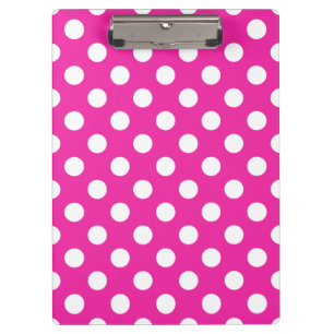 Porte-bloc Pois blancs sur fuchsia
